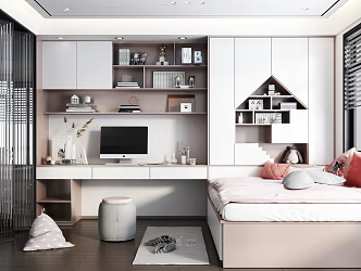 Modern Tatami Bedroom 3d model