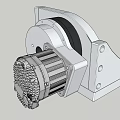 Industrial Mechanical Component With White Casing And Metal Gear Mechanism