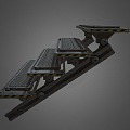 Industrial LOFT Steps Stairs Metal Stairs 3d model