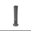 Two Sleek Black Vertical Air Cooler Fans With Digital Display And Modern Grille Design