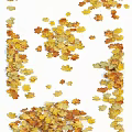 Colorful Fall Leaves Scattered On White Surface With Yellow And Orange Foliage