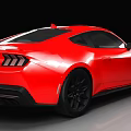 Red Modern Sports Car With Sleek Body Design And Black Alloy Wheels