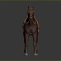 Realistic Brown Horse With Elegant Saddle And Bridle Detailed