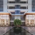 Modern Unit Building Entrance Simple Unit Entrance Gate 3d model