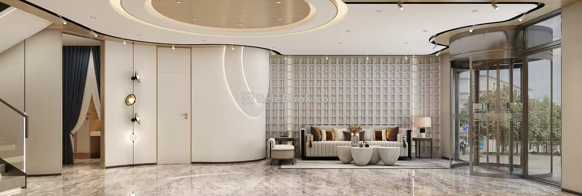 New Chinese Hall Lobby Reception 3d model