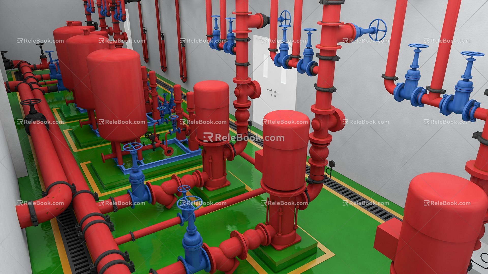 Fire water pump room 3d model