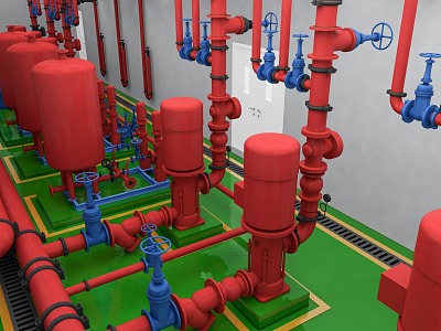 Fire water pump room model