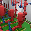 Fire water pump room 3d model