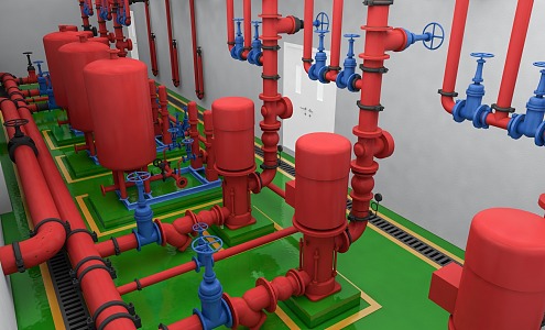 Fire water pump room 3d model