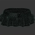 Black Pleated Household Item With Shiny Ruffled Edge For Home Daily Use