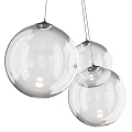 Modern Transparent Glass Spherical Pendant Lights with Multiple Hanging Design for Interior Decor