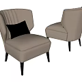 Single Sofa Casual Sofa Leather Sofa Backrest Sofa Pillow 3d model