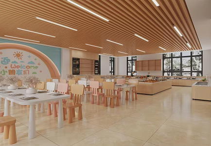 Modern Kindergarten Canteen 3d model