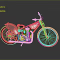Vintage Motorcycle With Silver Body Black Seat Spoked Wheels And Metallic Finish On Reflective Surface