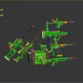 Green Building Block Toy Guns With Multiple Types And Orange Black Parts