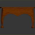 Elegant Orange Wooden Coffee Table With Scalloped Legs And Round Casters