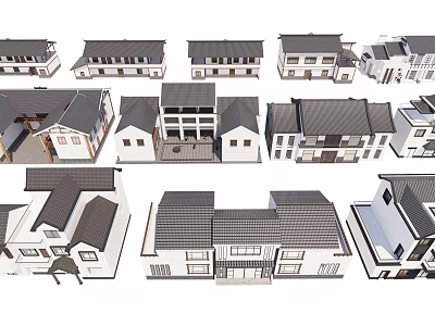 Rural Self Built Homes Design Ideas With Diverse Exterior Styles And Tiled Roofs 3d model