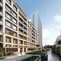 Architectural Model Featuring Tall Buildings Low Rise Structures Greenery And Roads