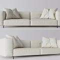 Modern double sofa multiplayer sofa 3d model