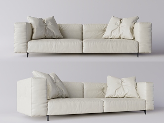 Modern double sofa multiplayer sofa 3d model