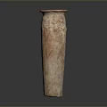 Carved Terracotta Sculpture Vase Tall Slender With Intricate Decorative Patterns