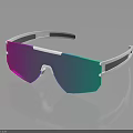 Fashionable White Frame Sunglasses With Pink Green Gradient Lenses And Sleek Design