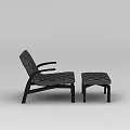 Tech Exhibition Hall Showcasing Modern Gray Woven Lounge Chair With Black Frame