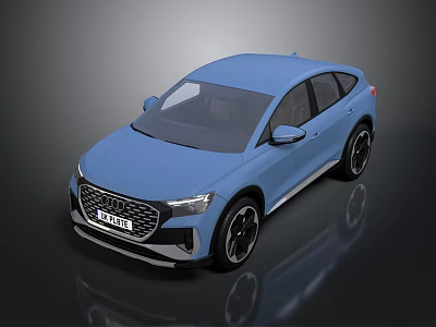 Blue Audi SUV With Modern Sleek Exterior Design And Alloy Wheels 3d model