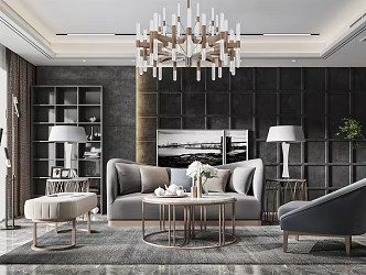 modern living room 3d model