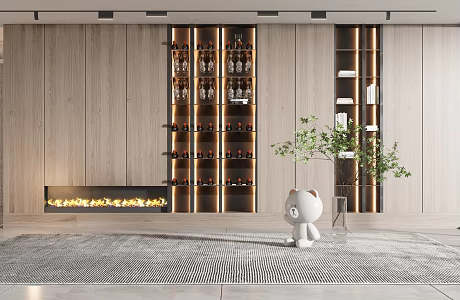 Modern Wine Cabinet 3d model