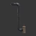 Industrial Metal Pipe Structure With Wooden Box And Red Control Knob