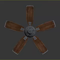 Modern Home Ceiling Fan With Wooden Blades And Metal Frame Design