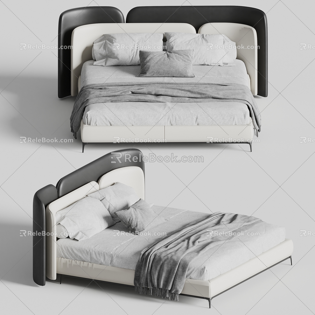 Folia Modern Double Bed with Backrest Double Bed model