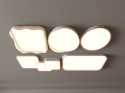Modern Ceiling Lights With Various Shapes White Design For Home Interior 3d model