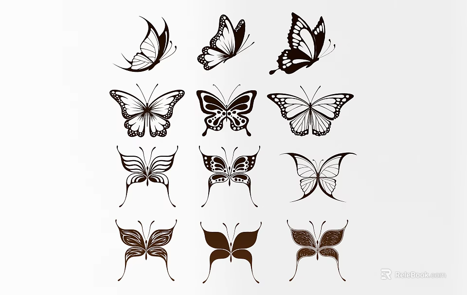 Creative Butterfly Shaped Wall Decor With Multiple Elegant Patterns And Designs 3d model 
