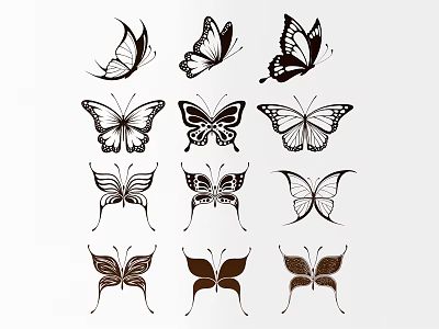Creative Butterfly Shaped Wall Decor With Multiple Elegant Patterns And Designs 3d model