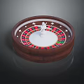 Wooden Roulette Wheel Living Decoration With White Center Red Black Numbers Small Ball And Pointer