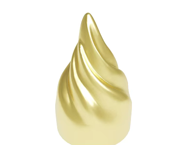 Golden Swirled Decorative Object With Smooth Curved Lines And Glossy Surface 3d model