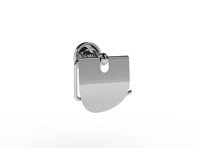 Sleek Chrome Wall Mounted Toilet Paper Holder for Modern Bathroom Accessories 3d model