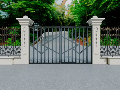 Jane European Gate Iron Gate 3d model