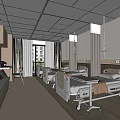 Advanced Medical Equipment In Modern Hospital Room With Adjustable Beds And Cabinets