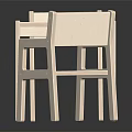 Simple Modern White Dining Table Set With Two Textured Chairs