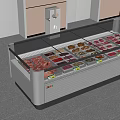 Commercial Refrigerated Glass Door Display Freezer With Multiple Compartments For Meat Seafood