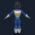 Game And Anime Character Vegeta With Spiky Black Hair Blue Battle Suit Yellow Accents