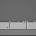Three Horizontal Commercial Freezers Storing Fresh Vegetables And Meat Products