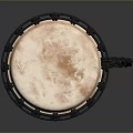 Traditional Handcrafted Djembe Drum With Natural Drumhead Carved Wooden Body And Decorative Chain