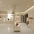 Modern Minimalist Clothing Store Interior With Mirrors Lighting And Display Racks