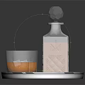 Elegant White Decanter With Two Glasses Of Orange Liquid On Metal Tray