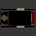 Classic Red Vintage Car With Blue Windows Black Roof Red Spoked Wheels And Ornate Design