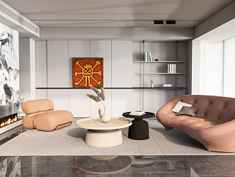 modern living room home living room 3d model
